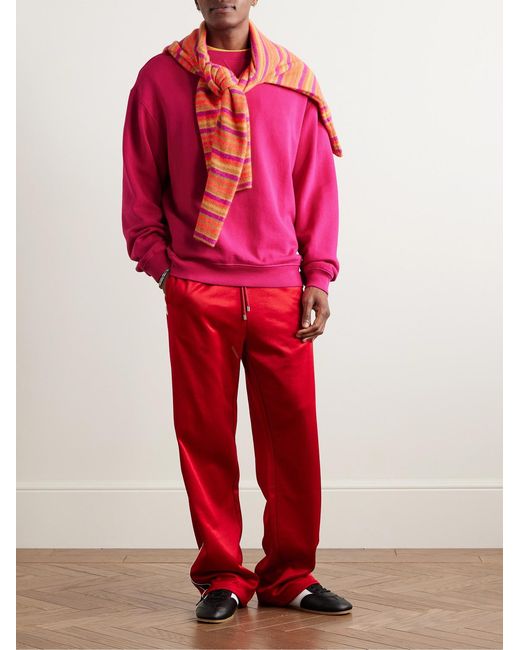 The Elder Statesman Pink Daily Crew Cotton And Cashmere-Blend Jersey Sweatshirt for men