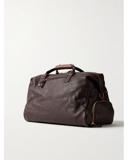 Bennett Winch Brown Logo-debossed Full-grain Leather Weekend Bag for men