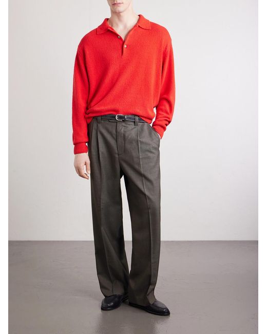 mfpen Gray Classic Wool Trousers for men