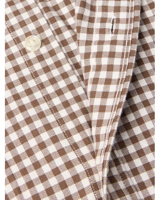 Polo Ralph Lauren Natural Button-down Collar Logo-embroidered Checked Cotton Shirt for men