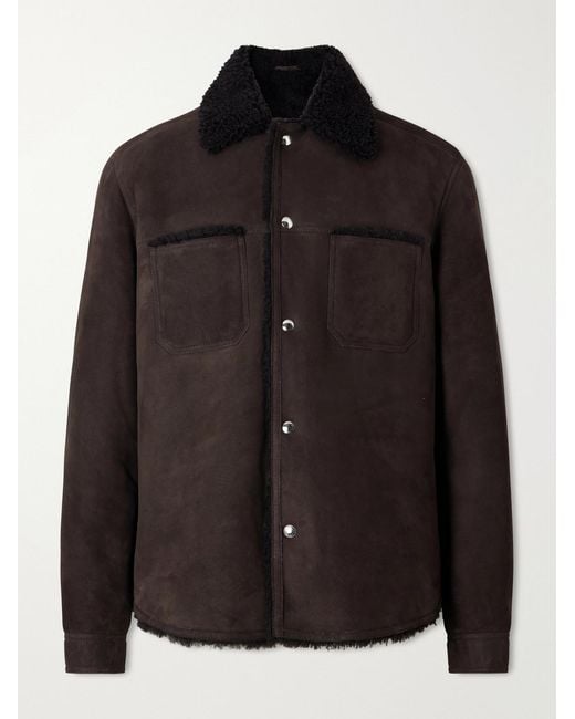 Mr P. Black Shearling Jacket for men