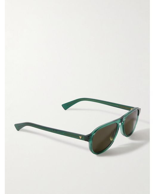 Bottega Veneta Green Aviator-style Recycled-acetate Sunglasses for men