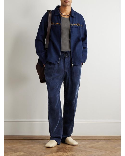 Kartik Research Blue Embroidered Wool Jacket for men