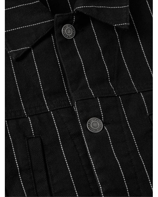 MANAAKI Black Hemi Pinstriped Denim Trucker Jacket for men