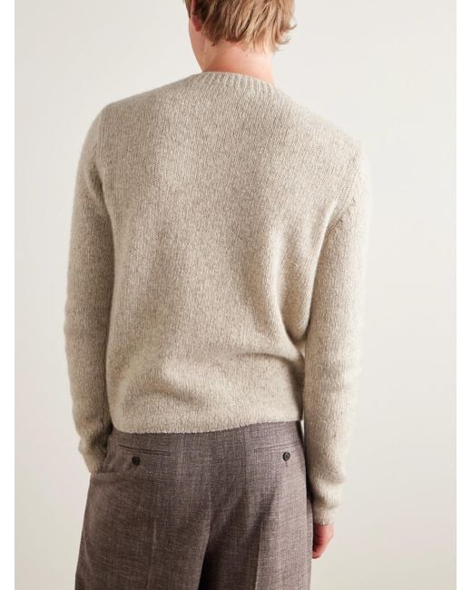 Auralee White Cashmere Sweater for men