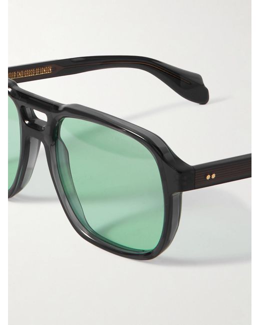 Cutler & Gross Green Aviator-style Acetate Sunglasses for men