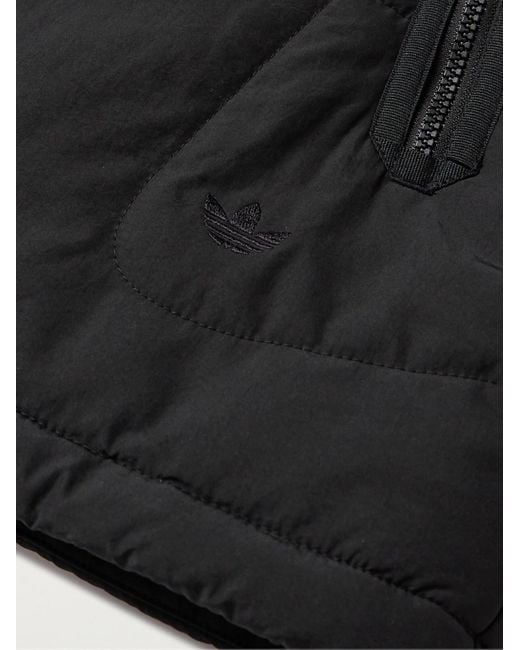 Adidas Originals Black Adventure Padded Quilted Recycled-shell Gilet for men