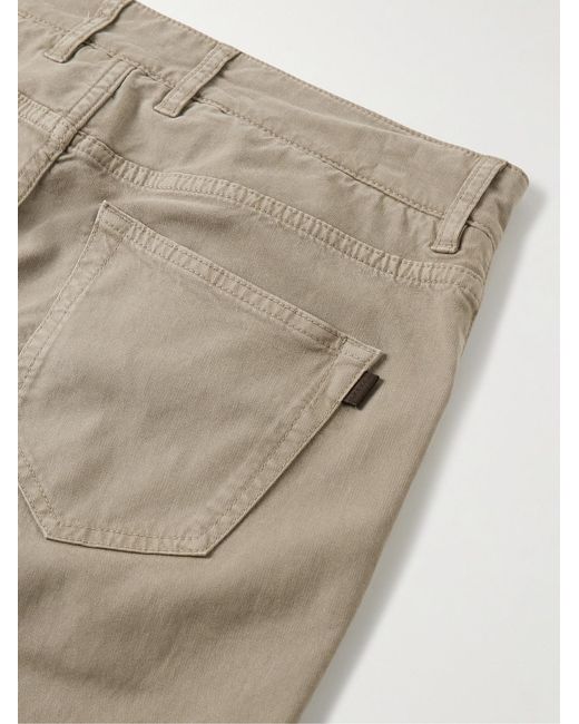 James Purdey & Sons Natural Slim-Fit Straight-Leg Cotton-Blend Twill Trousers for men