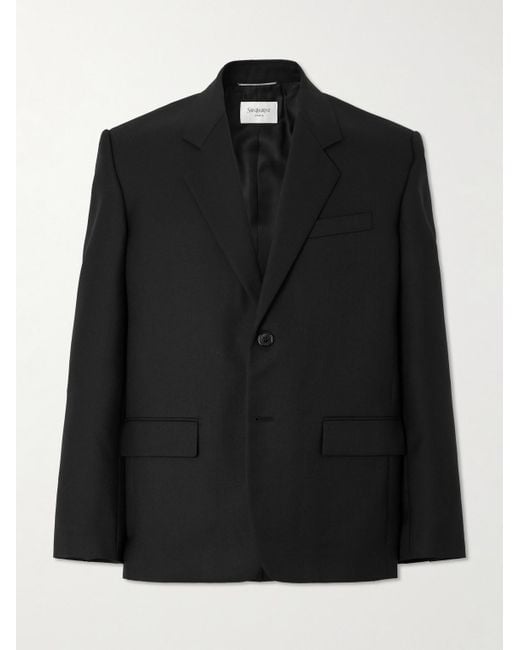 Saint Laurent Black Wool-gabardine Blazer for men