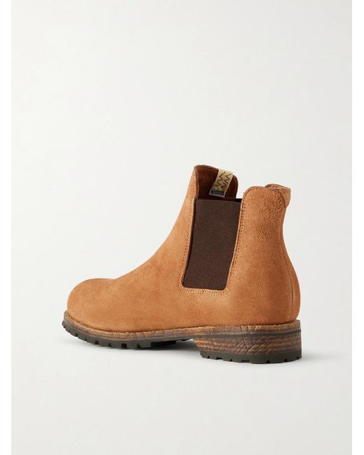 Visvim Brown Gornergrat Mid-Folk Suede Chelsea Boots for men
