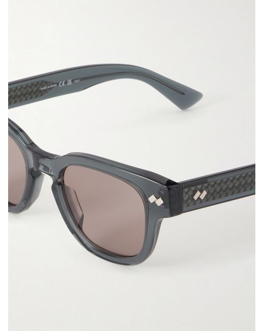 Bottega Veneta Gray Round-Frame Acetate Sunglasses for men