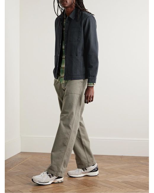 Folk Blue Assembly Cotton-Twill Overshirt for men