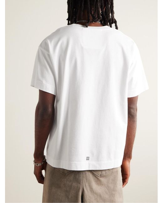 Givenchy White Logo-print Cotton-jersey T-shirt for men