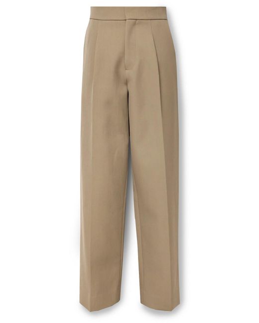 Fear Of God Natural Straight-leg Pleated Wool And Cotton-blend Twill Trousers for men