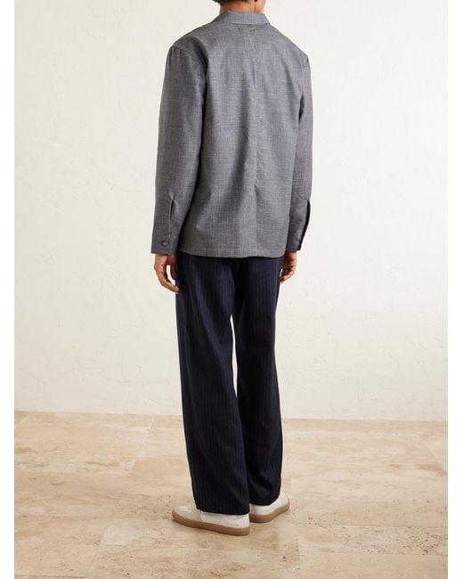 Officine Generale Gray Sheldon Camp-collar Virgin Wool for men