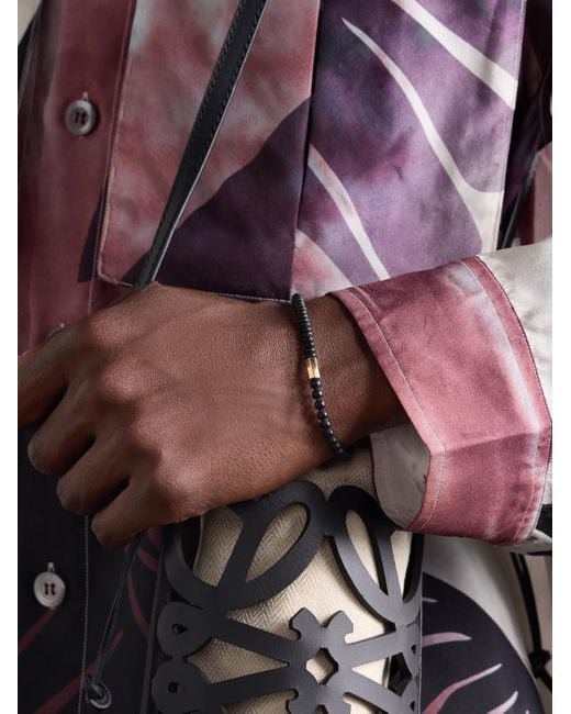 Luis Morais Armband mit Zierperlen aus Onyx und Detail aus Gold in Black für Herren