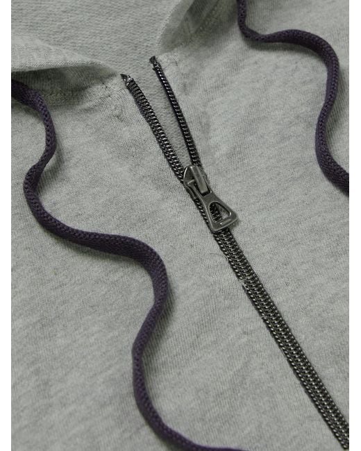 James Perse Gray Cotton-Jersey Zip-Up Hoodie for men