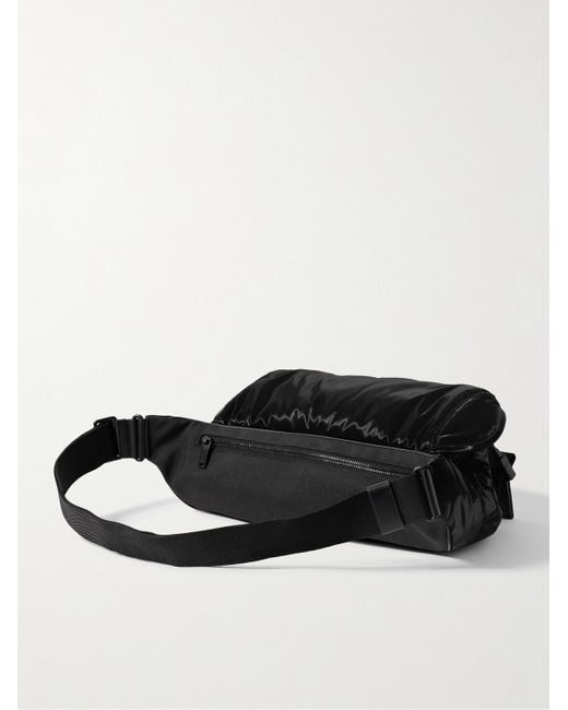Saint Laurent Black Logo-embroidered Glossed-shell And Canvas Belt Bag for men