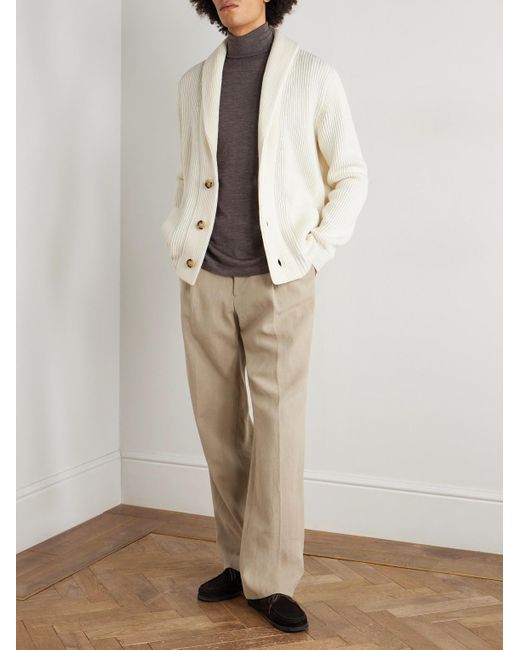 Thom Sweeney Gray Cashmere And Silk-Blend Rollneck Sweater for men