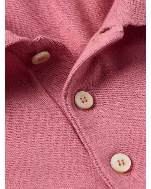 Piacenza 1733 Pink Slim-Fit Cotton Polo Shirt for men