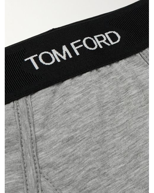 Tom Ford Gray Two-pack Stretch-cotton And Modal-blend Briefs for men