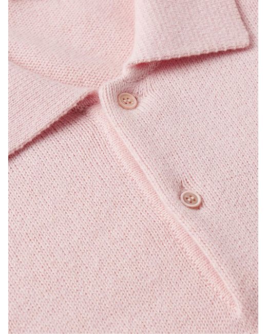 The Row Pink Joyce Cotton And Cashmere-blend Polo Shirt for men