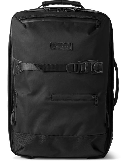 Master Piece Black Potential 2-Way Leather And Webbing-Trimmed Cordura Mastertex Backpack for men