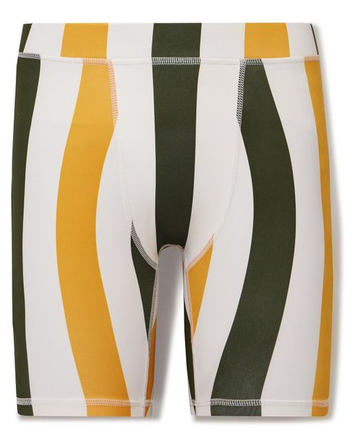 Y,IWO Green Hardwear Striped Logo-appliquéd Stretch-jersey Cycling Shorts for men