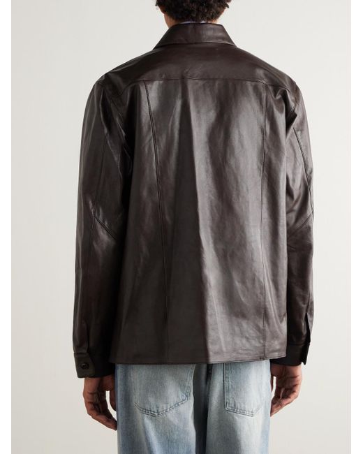Our Legacy Black Welding Leather Shirt for men