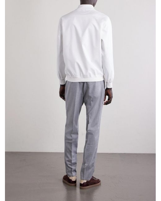 Brunello Cucinelli White Logo-Appliquéd Shell Jacket for men