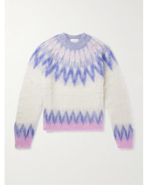 Isabel Marant Purple Nicolas Oversized Brushed Jacquard-Knit Sweater for men