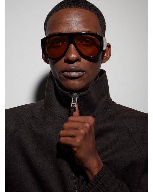 Tom Ford Black Bronson D-Frame Acetate Sunglasses for men