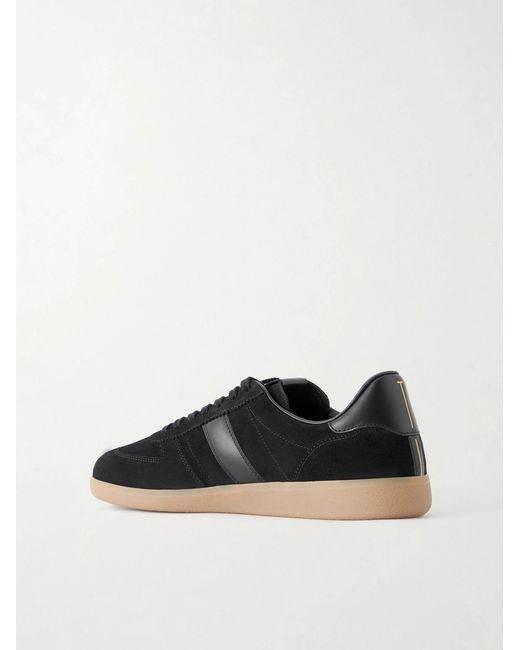 Tom Ford Black Archer Suede Leather Sneakers for men