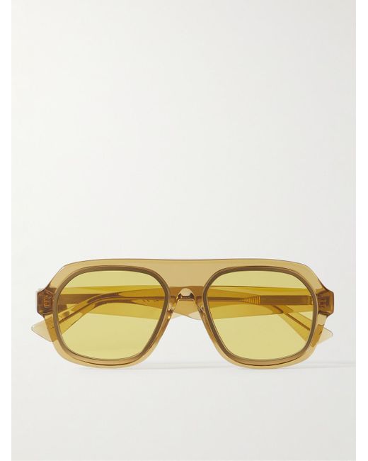 Bottega Veneta Yellow Aviator-style Acetate Sunglasses for men