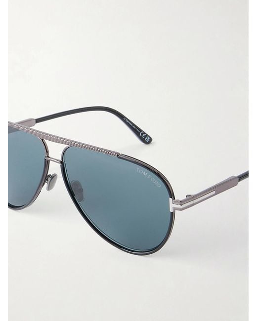 Tom Ford Blue Rupert-02 Aviator-frame Metal Sunglasses for men