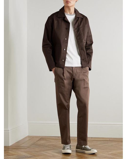 NN07 Brown Morgan 10021 Stretch Organic Cotton-Gabardine Blouson Jacket for men
