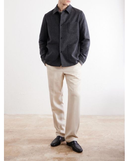 Lardini Black Prince Of Wales Wool And Cashmere-Blend Jacket for men
