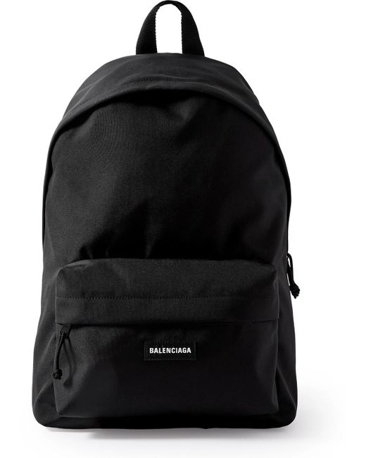 Balenciaga Black Explorer Canvas Backpack for men