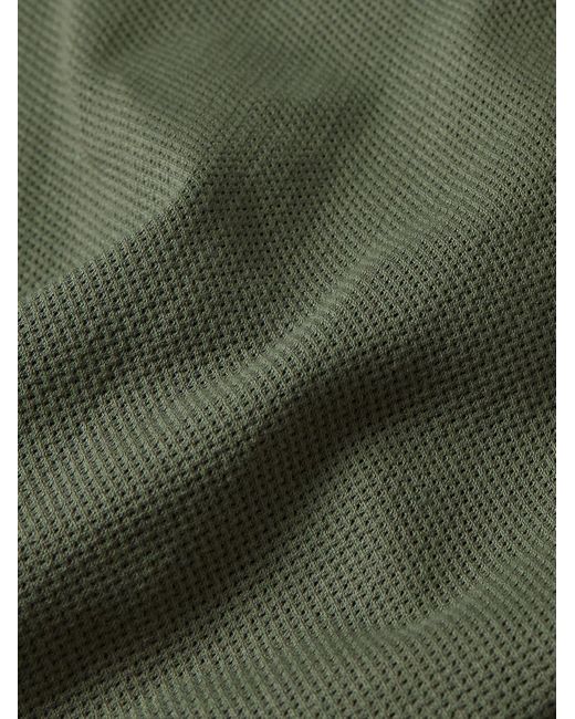 Aspesi Green Shell-trimmed Honeycomb-knit Cotton Sweater for men