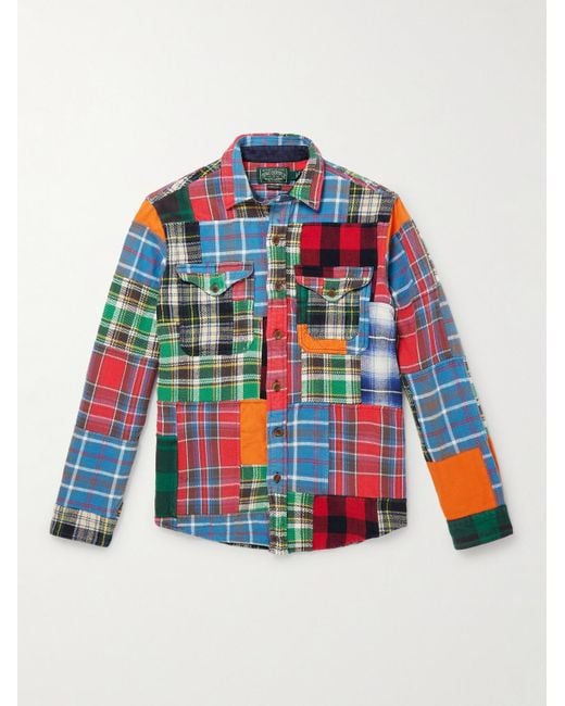 Polo Ralph Lauren Polo Country kariertes Hemd aus Baumwollflanell in Patchwork-Optik in Red für Herren