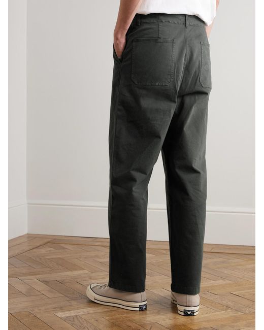 FRAME Gray Straight-Leg Cotton-Blend Twill Chinos for men
