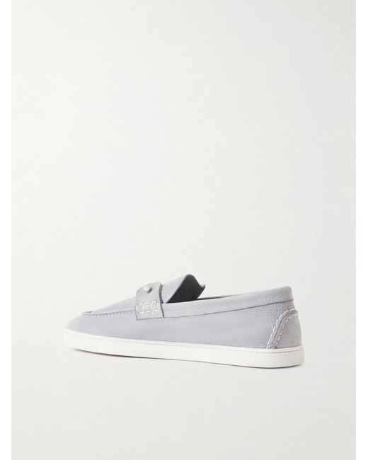 Christian Louboutin White Chambeliboat Full-Grain Leather Loafers for men