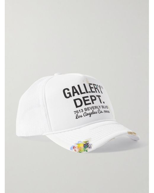 GALLERY DEPT. White Workshop Paint-splattered Logo-print Canvas And Mesh Trucker Cap for men