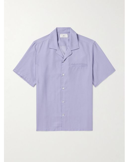 Mr P. Purple Camp-collar Lyocell-twill Shirt for men