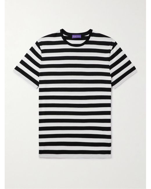 Ralph Lauren Purple Label Blue Striped Cotton-jersey T-shirt for men