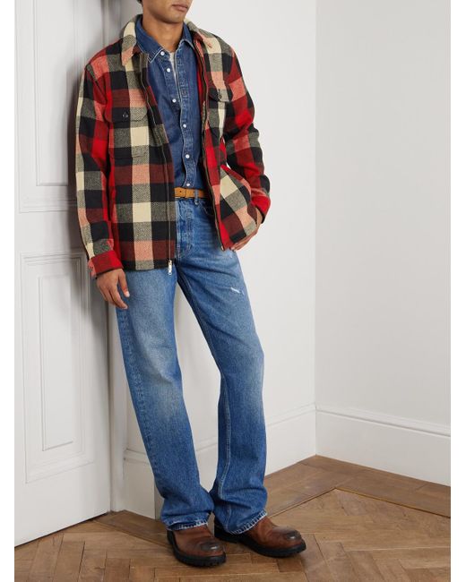 Polo Ralph Lauren Red Checked Wool-Blend Overshirt for men