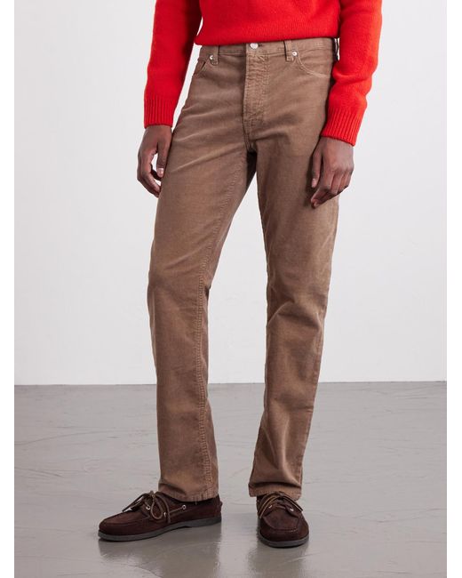FRAME Natural Modern Straight-Leg Cotton-Blend Corduroy Trousers for men