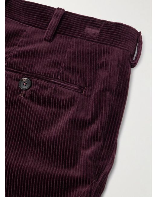De Petrillo Purple Slim-fit Stretch-cotton Corduroy Suit Trousers for men