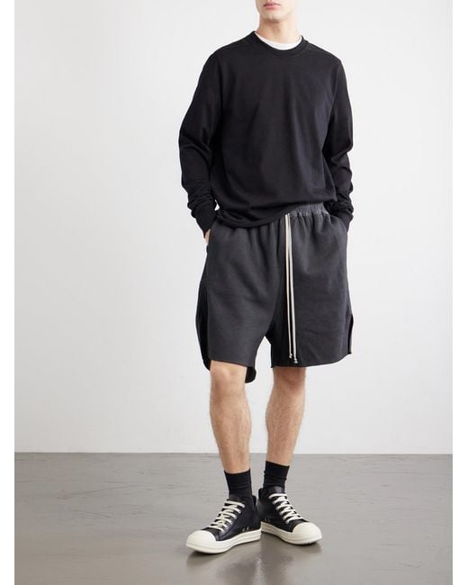 Rick Owens Black Cotton-Jersey Sweatshirt for men