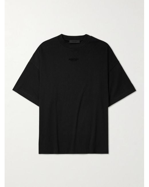 Fear of God ESSENTIALS Black Logo-appliquéd Cotton-jersey T-shirt for men